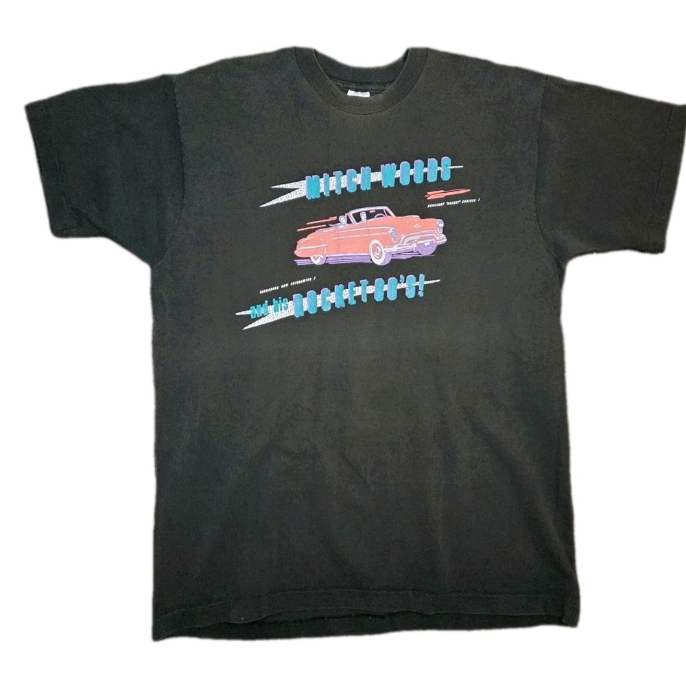 Vintage 80s Mitch Woods and His Rocket 88s blues Band Single Stitch T-shirt XL
